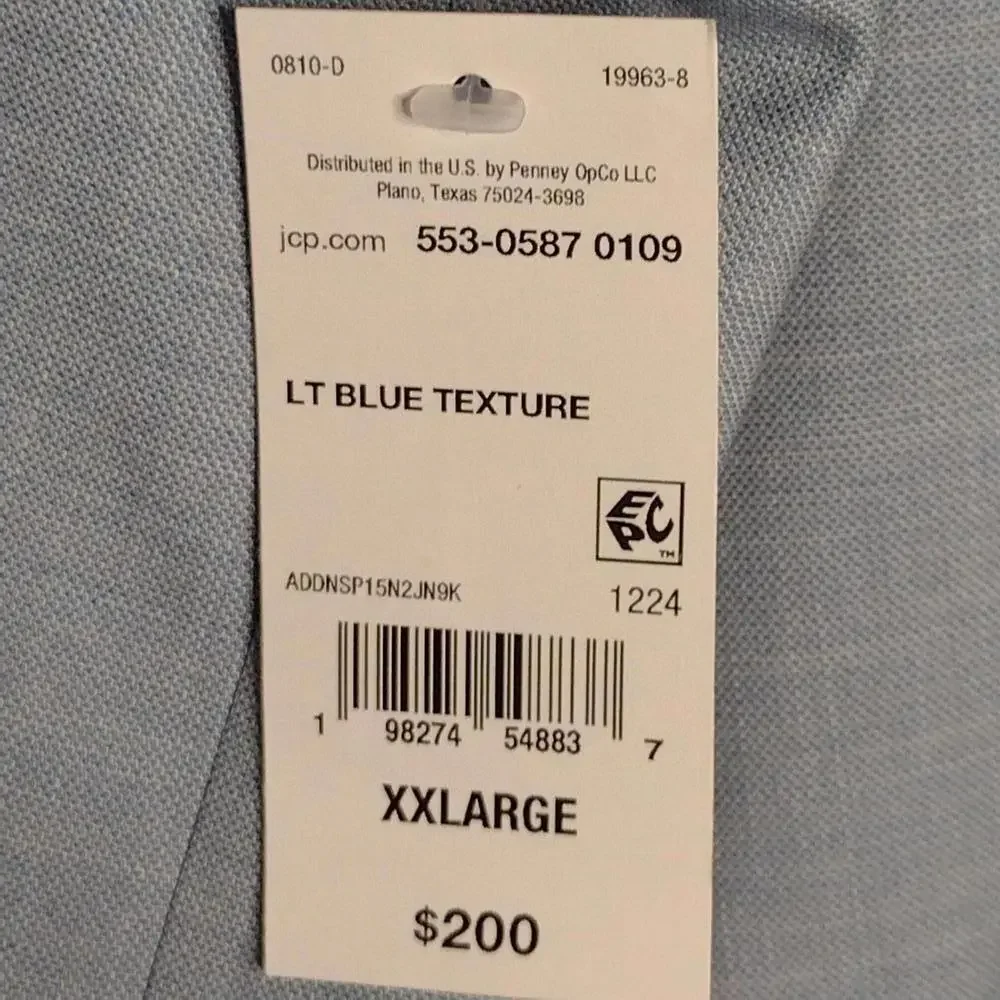 NWT J.Ferrar Men's Light Blue/Slim Stretch Jacket Size XXL